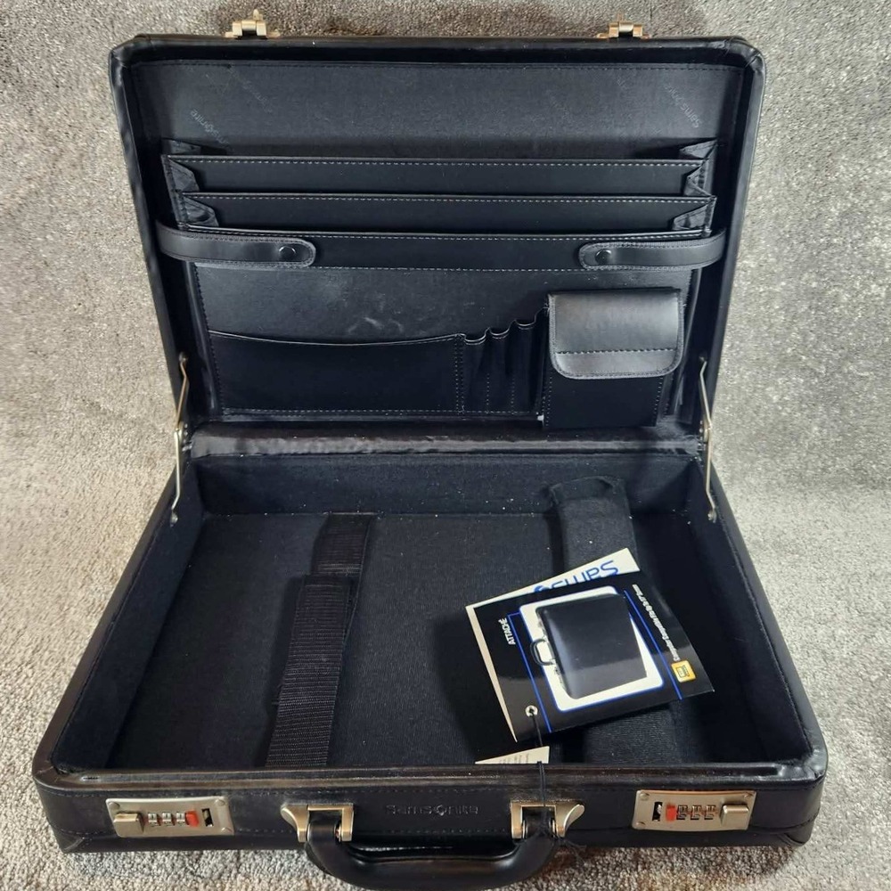 Samsonite Briefcase Black Hard Shell Attache Combination Lock Professional